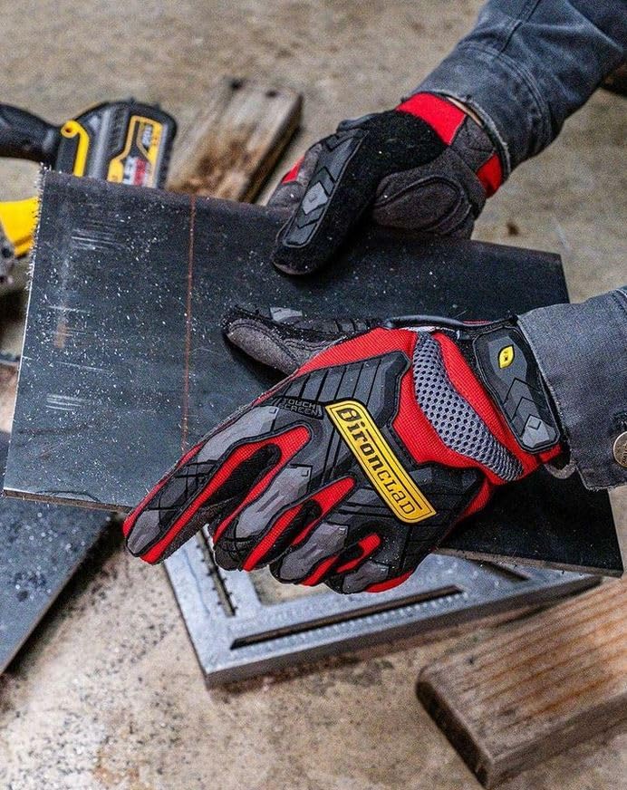Ironclad Command Impact 360 Cut A6 Work Gloves; Touch Screen Gloves Conductive Palm & Fingers